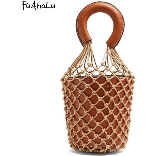 FuAhaLu Summer new wave weave hand shoulder bag Korean wild Messenger bag