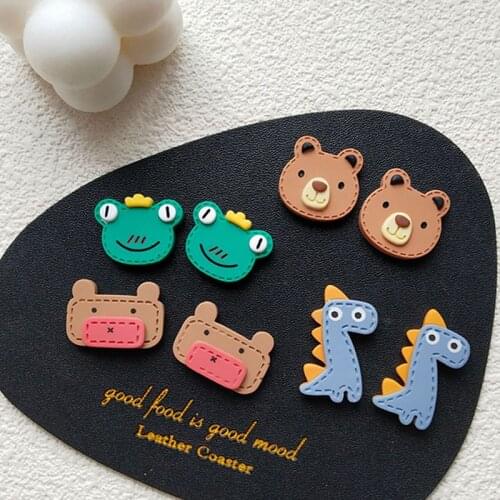 Cartoon Frog Dinosaur Bear Pig Animal Stud Earrings For Women Resin Cute Fashion Charm Funny Colorful Earrings Studs Jewelry New