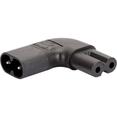 1Pc IEC 320 2-Pin C7 Female To C8 Male Right Angled AC Power Adapter Converter