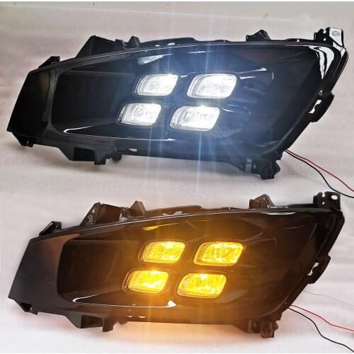 2PCS Car DRL For Kia Optima K5 2010 2011 2012 2013 2014 LED fog lamp cover daytime running lights yellow turn signal