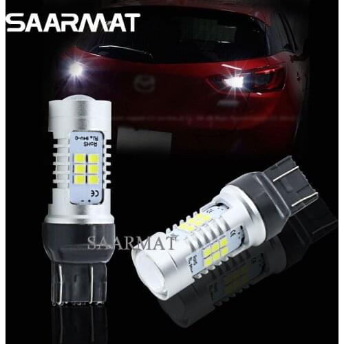 2Pc LED T20 7443 7440 21-SMD Bulb For Backup Reverse Light DRL For Honda Accord For Cadillac Escalade For Mazda CX-7 For Toyota