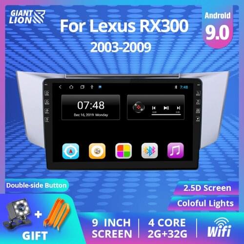 2DIN Android 9.0 Car Radio For Lexus RX300 RX330 RX400H Toyota Harrier 2003 2009 Car Multimedia Video DVD Player Navigation GPS