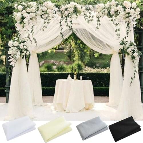 48cm*5m Wedding Organza Roll Sheer Crystal Tulle Fabric Wedding Arch Door Decoration Mariage Yarn Birthday Event Party Supplies