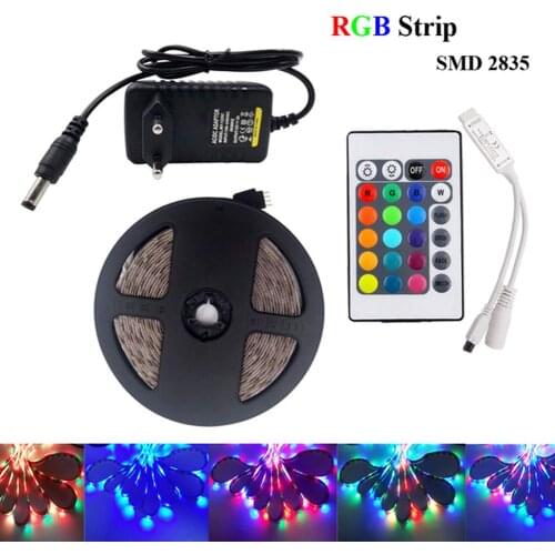 5050 Led Strip 5M 10M 2835 LED Strip Light led ribbon 15M 20M rgb led diode tape Bluetooth Controller power adapter for Home