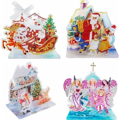 5D DIY Special shaped Diamond Painting 3D Acrylic Puzzle picture Cross Stitch Kits Crystal Rhinestone Arts Christmas Home Decor