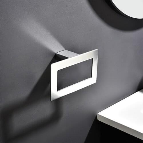 Aluminum Square Towel Ring Bathroom Accessories Towel Hanger Wall Mounted Chrome Towel Holder Fabric Hanger For Kitchen