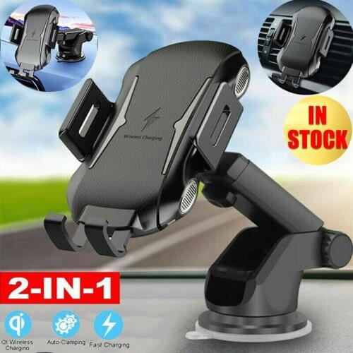 10W Qi Car Phone Holder Clamping Wireless Charger Car Mount Automatic Fast Charging Phone Holder Car Charger wireless For iPhone