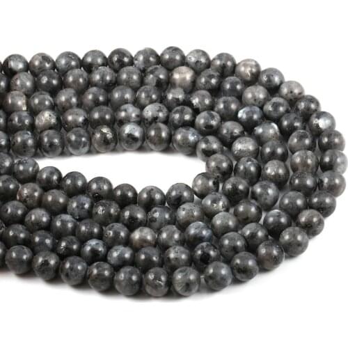 Natural stone beads Black Flash stone 4/6/8/10/12mm Round Ball loose beads for Jewelry Making Necklace DIY Bracelet Accessories