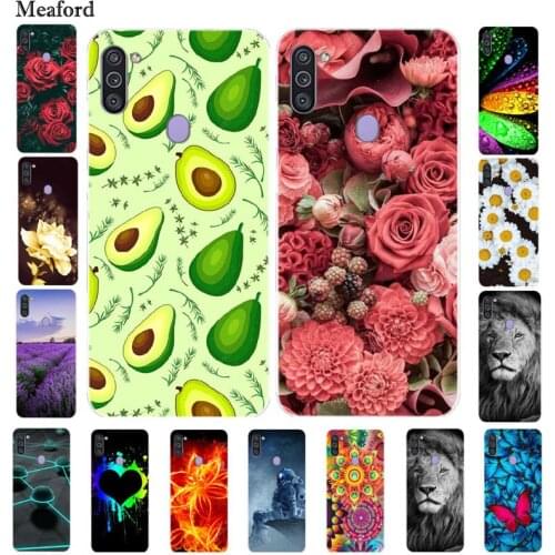 For Samsung M11 Case Silicone Flower Soft Phone Cases For Samsung Galaxy M11 Case TPU Fundas for Samsung M 11 Cover