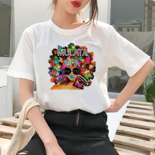 Black Girl Magic t shirt Women African Black Girl Female T-shirt Gothic top female Hip Hop White T-shirt Kawaii Tee