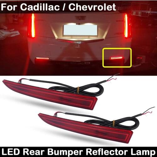 For Cadillac ATS XT5 For Chevrolet Camaro Traverse 2-in-1 LED Rear Bumper Reflector Lamp Red LED Running Light Red Brake Light