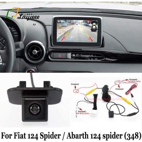 For Fiat 124 Abarth 124 Spider 2016 2017 2018 2019 2020 6V Rearview Reverse Camera & Adapter Cable Compatible Original Screen