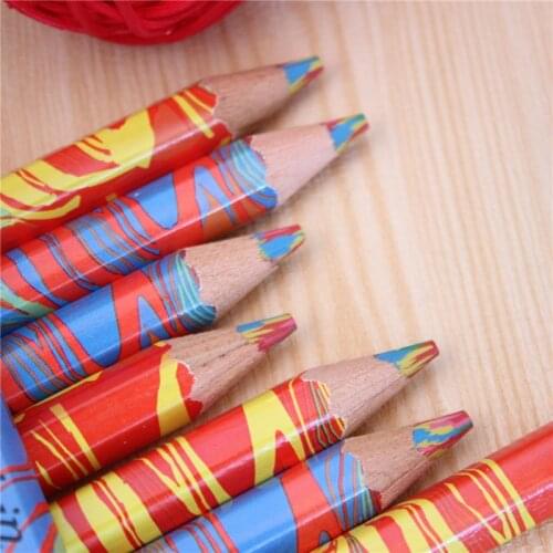 Multicolor Colored Pencil with Core Hexagonal Wooden Coloring Pen Pencils Art Drawing Color Lead Student Office Stationery