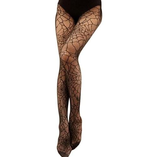 Hot Selling Women Spider Web Tights Halloween Witch Fancy Dress Costume Pantyhose Long Sexy Fishnet High Stockings