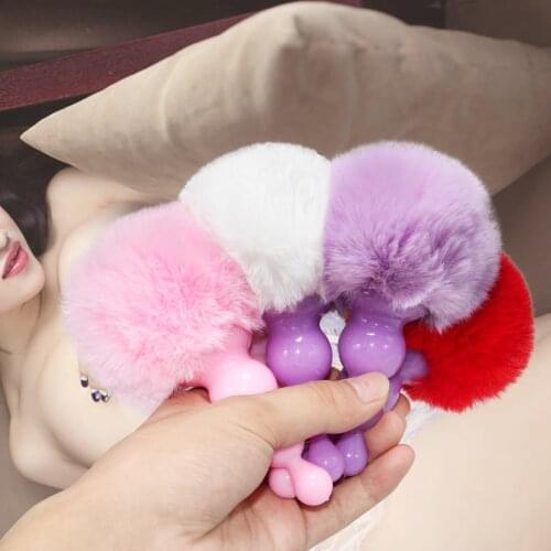 Rabbit Girl Tail Sex Toys Silicone Plush Anal plug Cosplay Cute Tail Anal Erotic Toy For Couples Man Women Gay