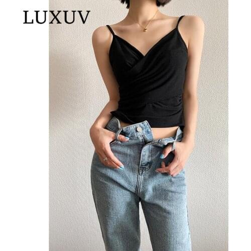 LUXUV Women'T-shirt Corset Clothes Tank Crop Tube Top Harajuku Vest Pulovers Sport Sleveless Knitted Lady Spandes Sexy Blouse