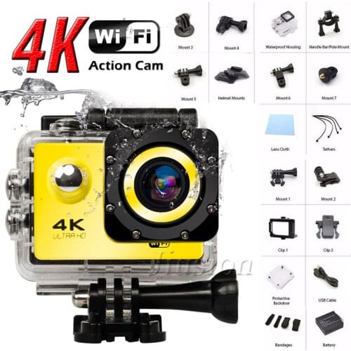 Wifi 4K Ultra HD Mini Camera Sports Action Camcorder DVR Video Audio Recorder Outdoor Helmet Micro Cam with Waterproof Case