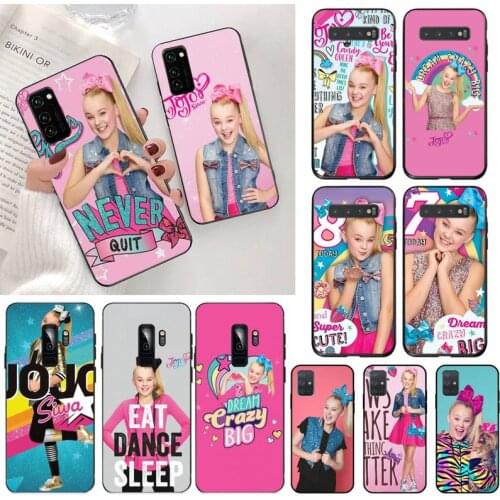CUTEWANAN JoJo Siwa Bow Joelle Joanie Soft black Phone Case for Samsung S20 plus Ultra S6 S7 edge S8 S9 plus S10 5G lite 2020