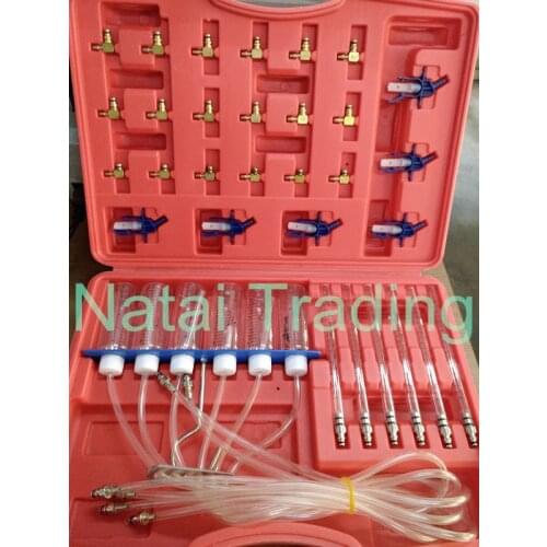 Common rail injector diesel flow meter oil return test kit with 24 adaptors