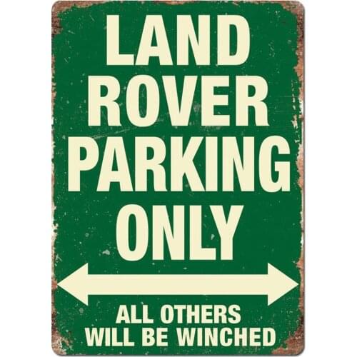 Land Rover Parking Only Green Metal Signs Vintage Retro Wall Plaque Plate Home Decor Wall Art