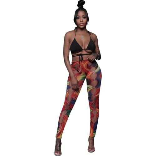 2021 New Product Summer Wear Print Tight Hip Lift Casual Pants Plus Size WomenS Trousers Holiday Cool Girl Hop Hip Pants