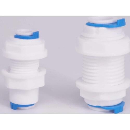 Fit Tube OD 1/4" 3/8" Equal Reducer Bulkhead Middle Thread 3/8" 1/2" BSP Connector Fitting Reverse Osmosis RO Water dispenser