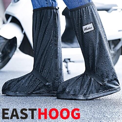 High Top Durable Waterproof PVC Shoe Cover for Women Men Portable Slip-resistant Motorcycle Cycling Bike Rain Boot