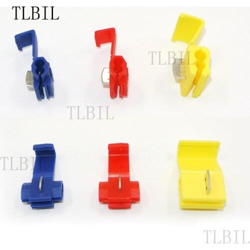 50Pcs Scotch Lock Electric Wire Cable Connectors Quick Splice Terminals Crimp Non Destructive Without Breaking Line AWG 22-18