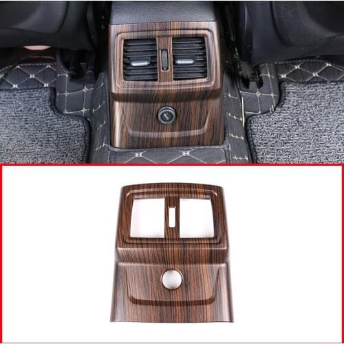 Pine Wood Grain For BMW X1 F48 2016-2018 For BMW X2 F47 2018 ABS Plastic Rear Row AC Vent Outlet Cover Trim Accessories