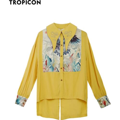 Желтые блузки TROPICON China At AliExpress