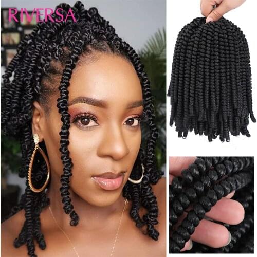 Spring Twist Crochet Hair 8 Inches Synthetic Crochets Braids Hair for Distressed Butterfly Locs Fluffy Spring Twist Faux Locs