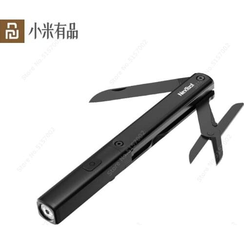 Youpin NexTool 3-in-1 Pen Flashlight Portable Mini Tactical EDC 2 Modes Type-C Charging LED Flashlight Folding Knife Scissors