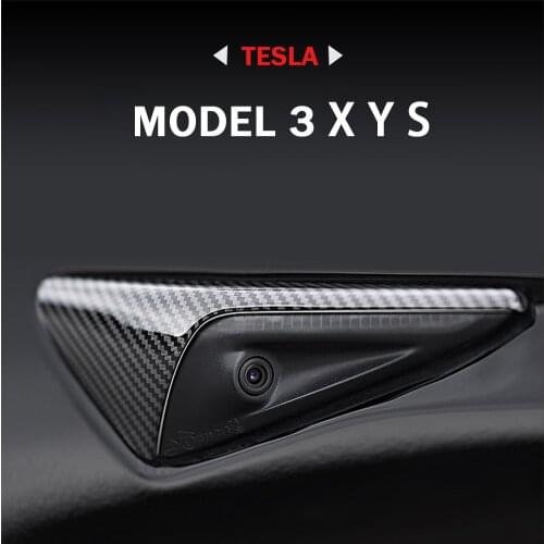 For Tesla Model 3 Y S X 2021 Accessories Side Camera Carbon Fiber ABS Protection Cover For Tesla Model Three Model3