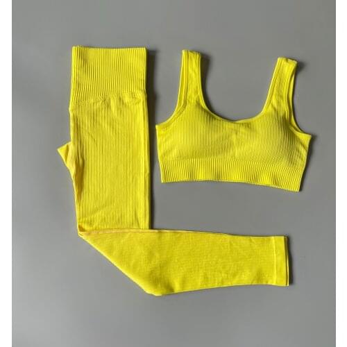 Women Sportwear Yoga Set Seamless Gym Set Crop Top Bra Pad Elastic High Waist Yoga Pant Yoga Outfit Fitness Set Gym Clothing