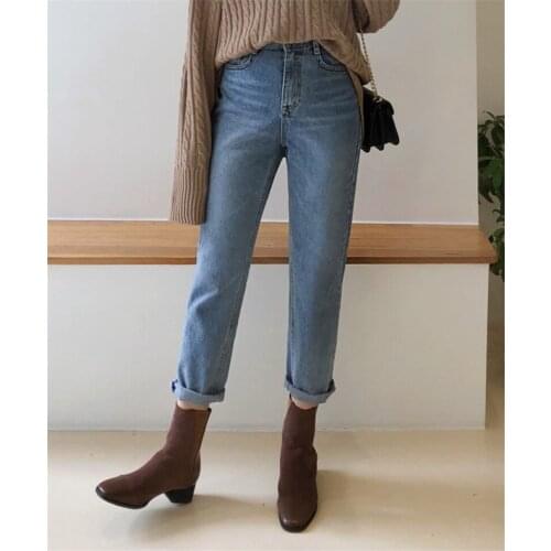 LMQ NEW High Waist Straight Jeans For Women Streetwear Loose Female Denim Buttons Zipper Ladies 2020 Korean Chic Pants
