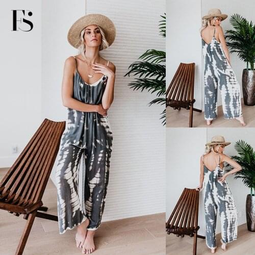 Female Strapless Sexy Long Pant Jumpsuit Summer Gray Color Patchwork Wide Leg Romper Low Collar with Rubber Band Jumpsuit