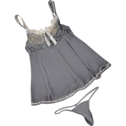 Women Sexy Lingerie Lace Temptation Dress Erotic Underwear With G-string Sleepwear Babydolls Chemises