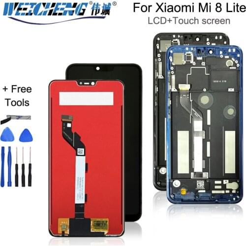 6.26"For Xiaomi Mi 8 Lite LCD Screen Display With Frame+Touch Panel Digitizer Frame For Mi8 Lite MI 8X LCD Frame