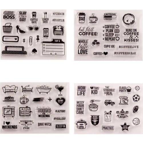 1Pc Photo Album Decorative Transparent Clear Silicone Stamp/Seal Small Icon Handmade Gift Card Making Paper Card Crafts 4 Styles