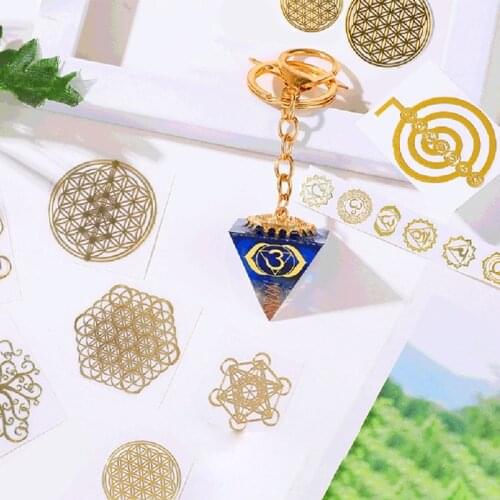 10Pc 7 Chakra Energy Tower Orgonite Sticker Epoxy Resin Fillings Resin Crafts