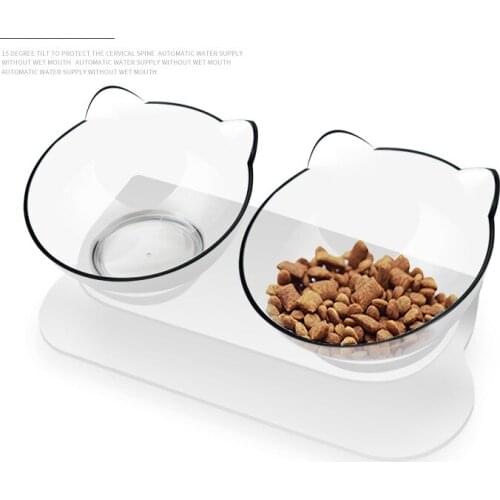 15 Degree Tilt Cat Face Food Bowl Dual Purpose Dog Bowl To Protect The Cervical Spine Pet For Cat And Dog Feeder Pet Supplies