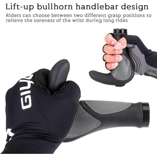 TOOPRE 2Pcs Bike Handlebar Grips Non-slip Rubber Mountain Bicycle Grip with Wrenches Cycling Accessory