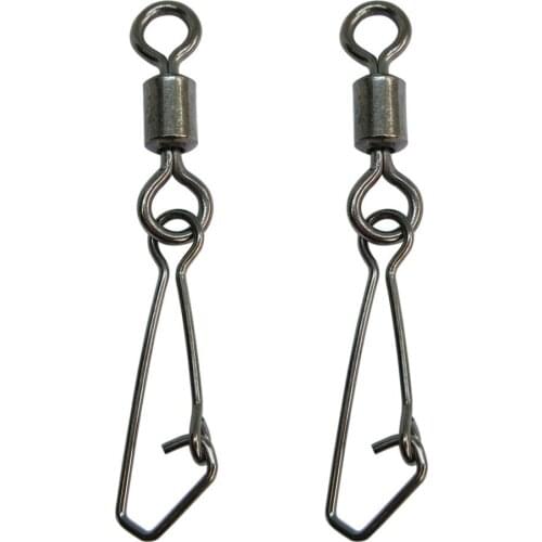 200 pieces/lot rolling swivel with hooked snap fishing tackle fishhooks fishing swivels &snap fishing connector pesca