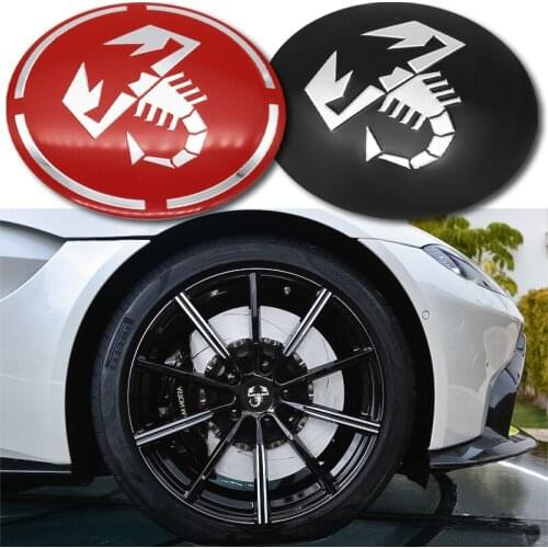 4pcs 56mm Abarth Scorpion Logo Car Hub Cover Sticker Decals Car-stying Auto Decoration Accessories