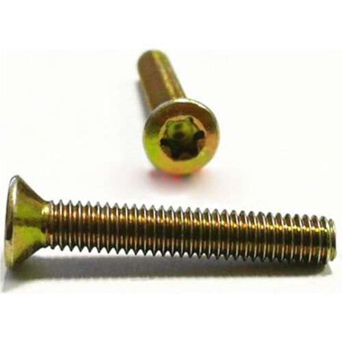 4 Torx Screw DIN965 Countersunk head Bolts hexagon Six star Plum blossom Color zinc Screwss 8/25/35mm Length