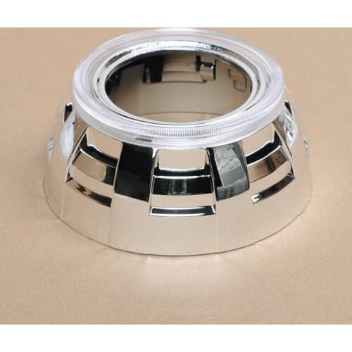 AES Premium 2pcs Universal Shroud Headlight Mask Chrome Cover Heatproof For 3.0inch Hella 5 Koito Q5 WST Projector Lens Shrouds