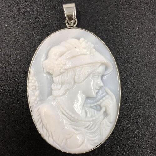 Free shipping Fashion Jewelry White Mother of Pearl Shell Women Art Pendant Bead MC8402