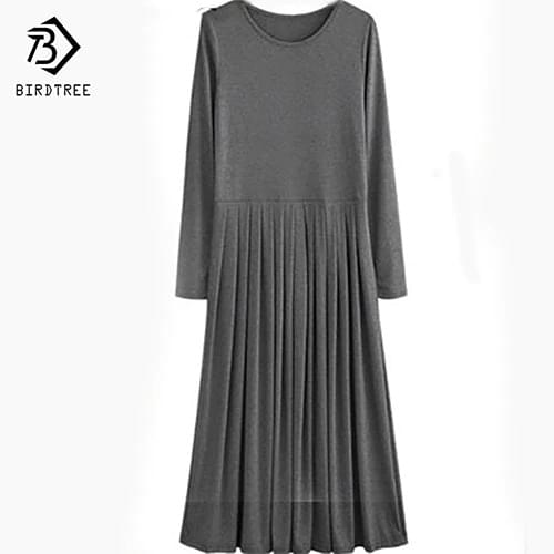 BIRDTREE TB Fashionable Shirt Dresses