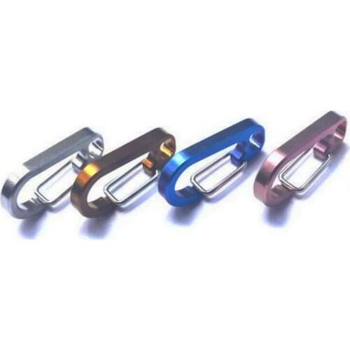 2PCS Titanium Alloy CT4 Fast Hanging Keychain D Button Outdoor Climbing Buckle Backpack Small Lightweight Hook ring