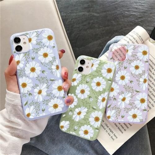 For iPhone 11 Case Phone Coque For iPhone 12 11 Pro Max mini 6 6S 7 8 Plus SE 2020 X XR Xs MAX 5 S Candy Color Flower Cover Bags